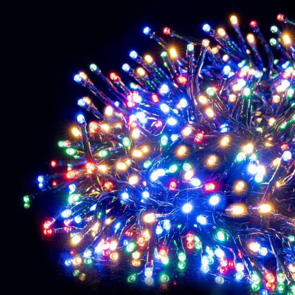 Catena luminosa cluster Cassiopea 1000 Led 20 Mt - Multicolor