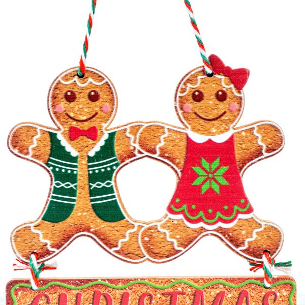 Addobbo Natalizio The Gingerbread Men Welcome 12 cm