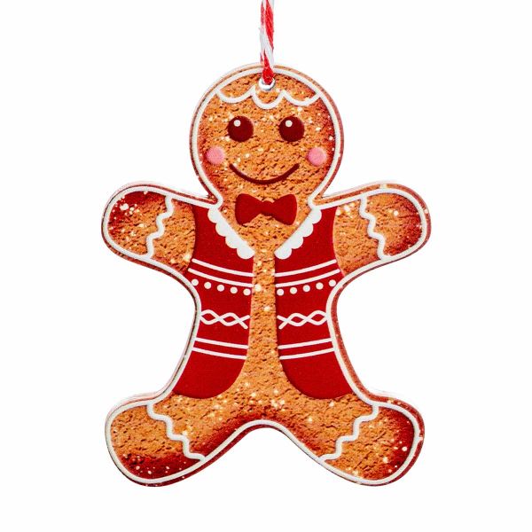 Set 8 Addobbi Natalizi Gingerbread Christmas Family 8 cm