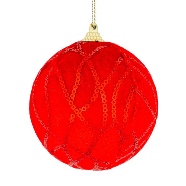 Set 6 Palline di Natale rosse Magic Author Words 9 cm