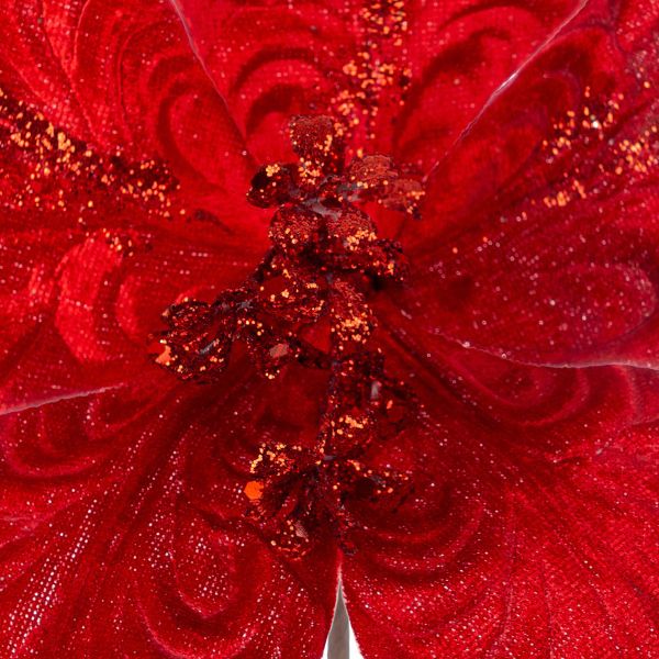 Fiore di Natale rosso Moment Joyeux 25 cm