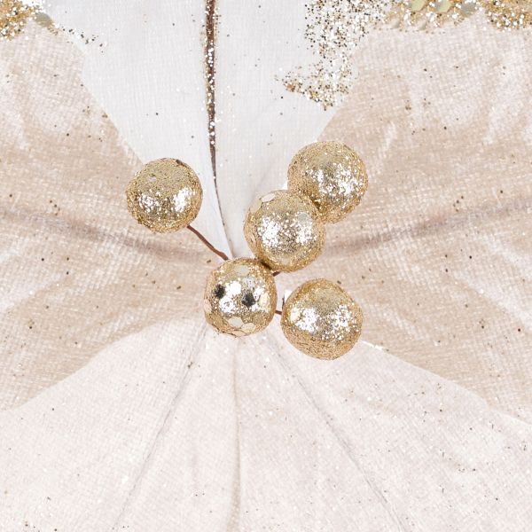 Fiore di Natale champagne Rich Leaf Legend 22 cm