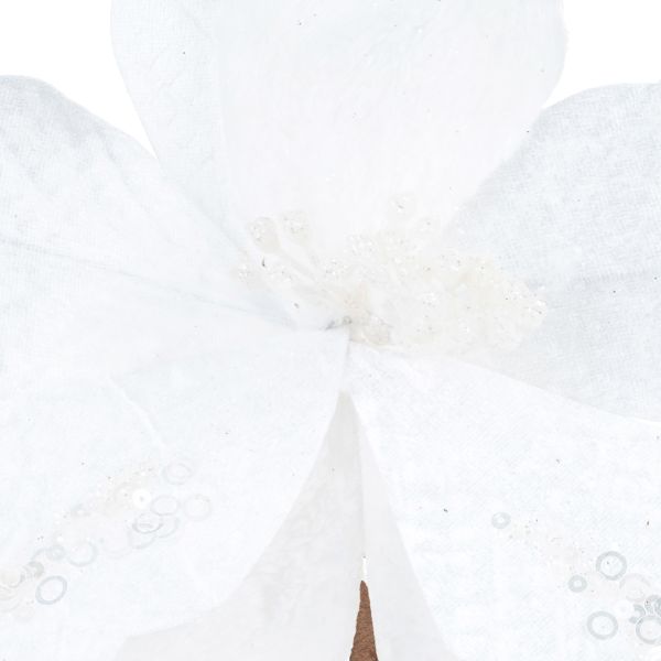 Fiore di Natale bianco Glittering Cloud of Ice 26 cm
