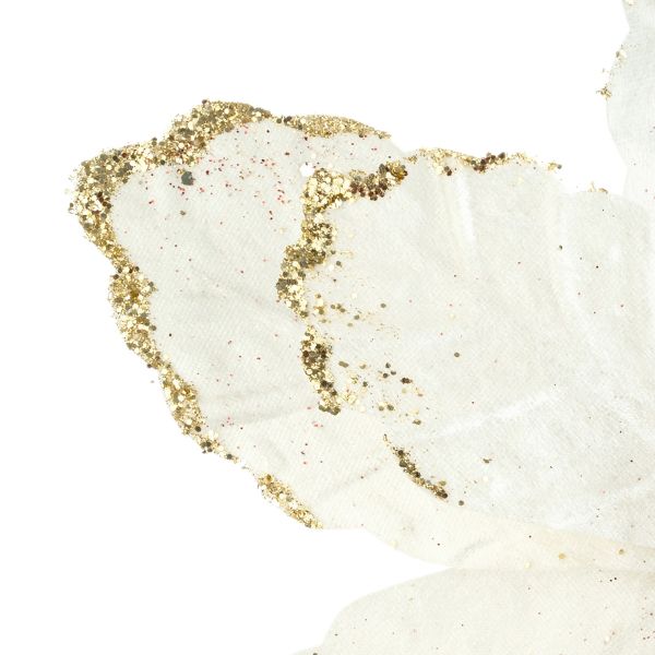 Fiore di Natale bianco con glitter Or du matin 30 cm