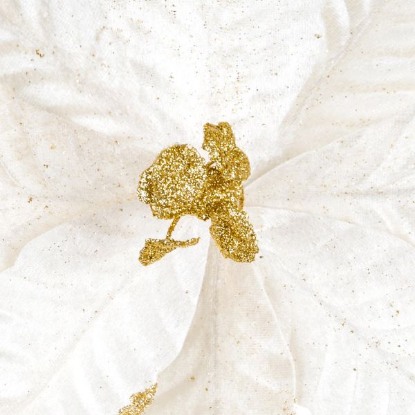Fiore di Natale bianco con glitter Or du matin 30 cm