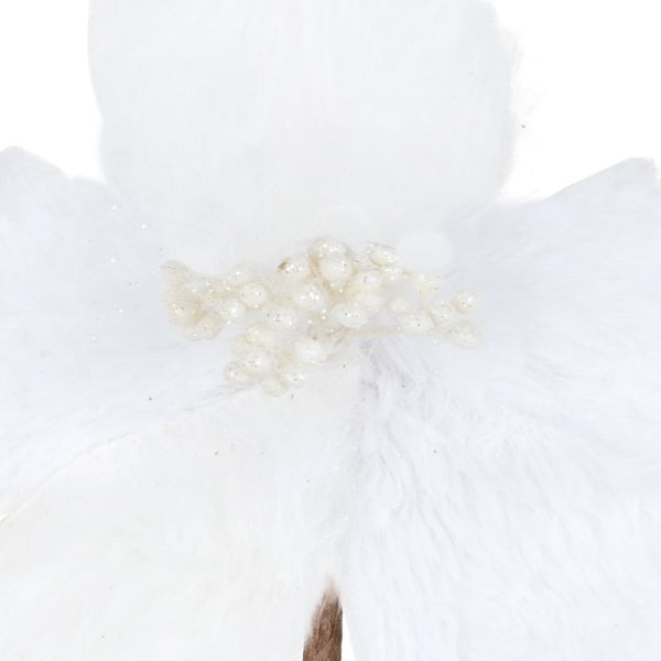 Fiore di Natale bianco Frozen Polar Bud 14 cm
