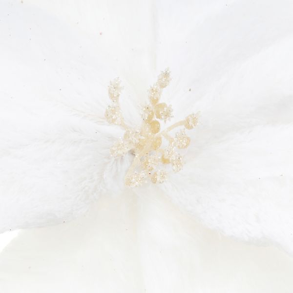 Fiore di Natale bianco Tresor Arctique Nacré 30 cm