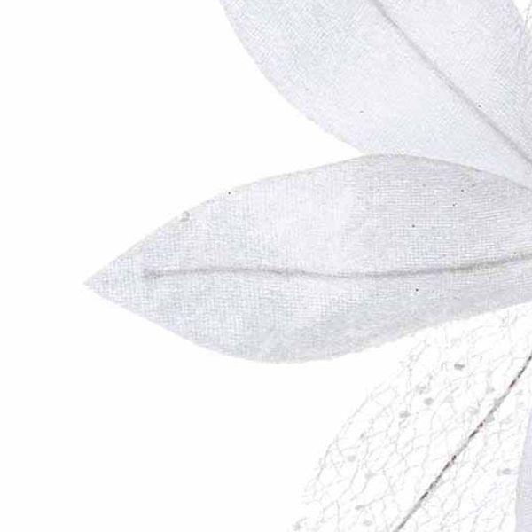 Fiore di Natale bianco con glitter Richesse de la Nature 30 cm