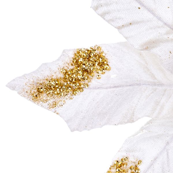 Fiore di Natale champagne con glitter Comète des Desirs 28 cm