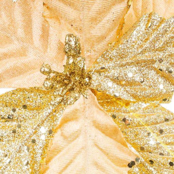 Fiore di Natale oro Golden Discovery 26 cm