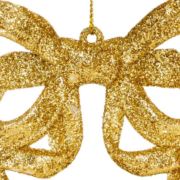 Addobbo Natalizio Golden Angel Bow 8 cm