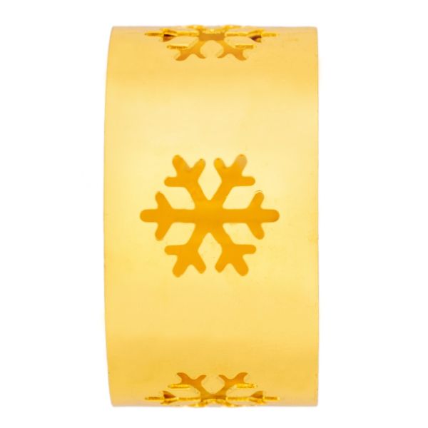 Set 4 Portatovaglioli Natalizi Golden Metal Snow 5 cm