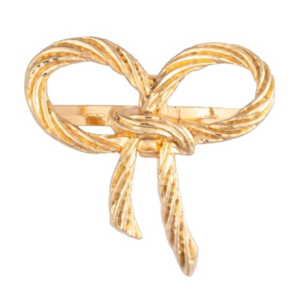 Set 4 Portatovaglioli Natalizi Golden Lucky Bow 4 cm