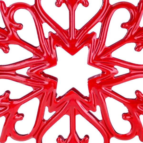 Addobbo Natalizio Red Crystal Snowflake 10 cm