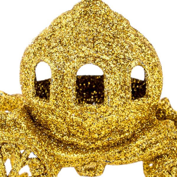 Addobbo Natalizio Golden Stardust Carriage 10 cm