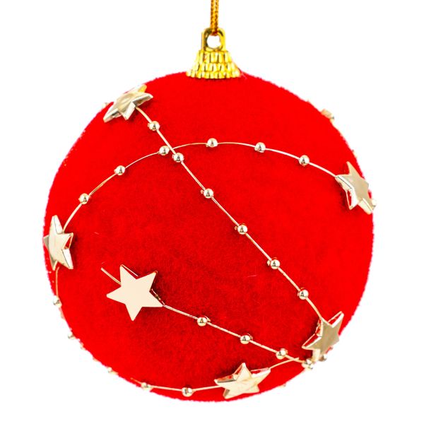 Set 5 Palline di Natale rosse Magical Stars Orbits 9 cm