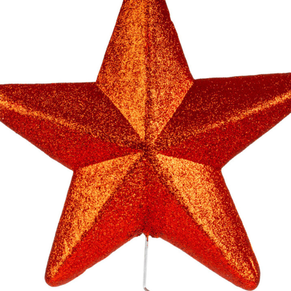Puntale per Albero di Natale rosso a stella Valois  25 cm