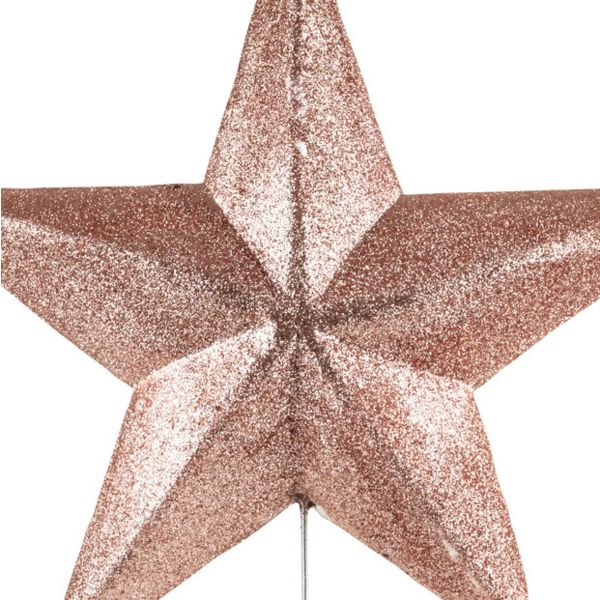 Puntale per Albero di Natale rosa a stella Borgogna 25 cm