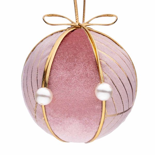 Set 6 Palline di Natale rosa Daisy Fay 9 cm