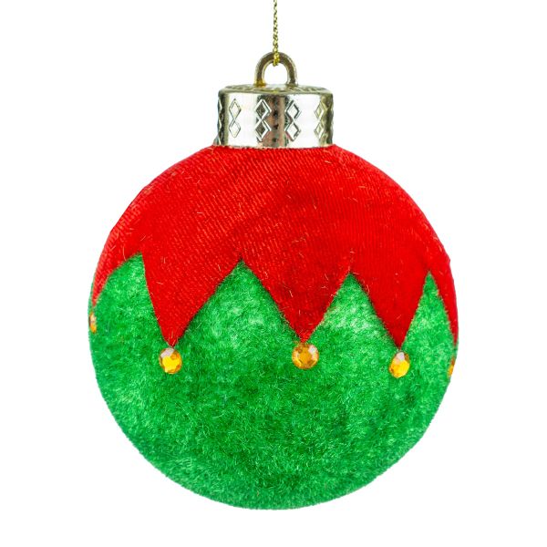 Set 6 Palline di Natale rosse e verdi Alabaster Skittles  9 cm