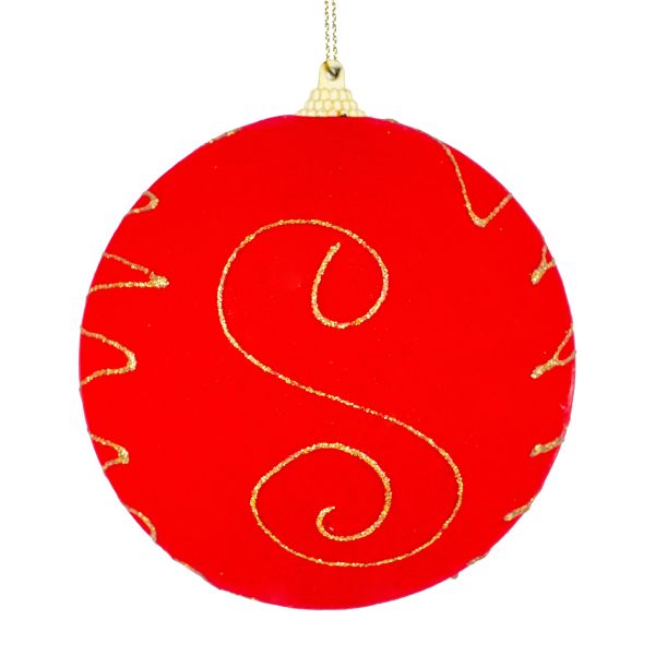 Set 6 Palline di Natale rosse Baci di Stella 9 cm