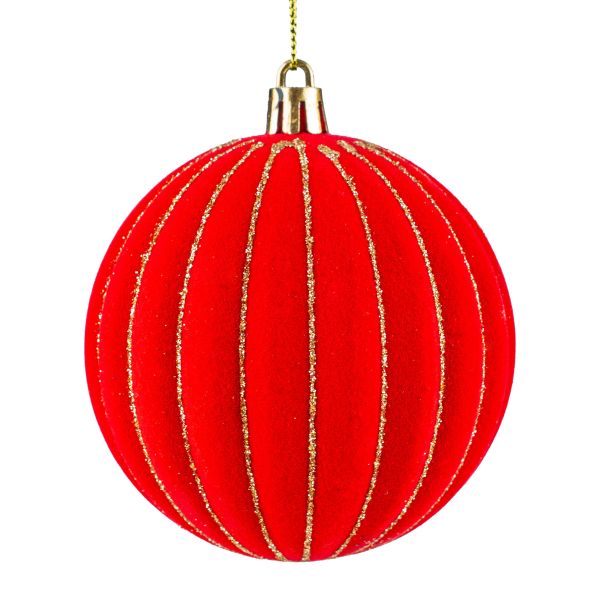 Set 6 Palline di Natale rosse Gnome Coins 8 cm