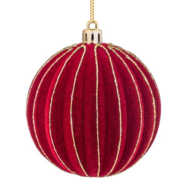 Set 6 Palline di Natale bordeaux Treasure Meridians 8 cm