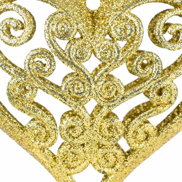 Addobbo Natalizio Golden Moon Heart 10 cm