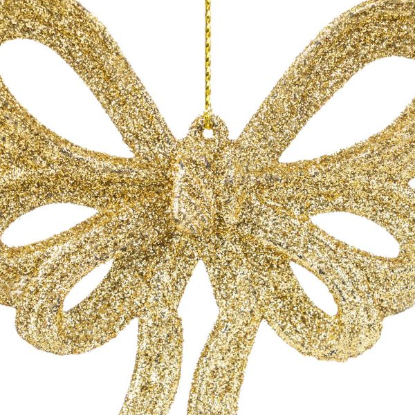Addobbo Natalizio Seeker of Love Golden Bow 12 cm