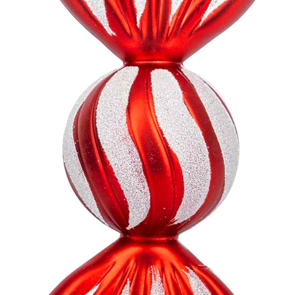 Set 3 Addobbi Natalizi Striped Comet Candy 10 cm