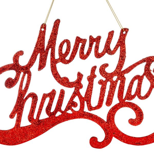 Fuoriporta Natalizio Christmas Greetings of Red Stardust 26 cm