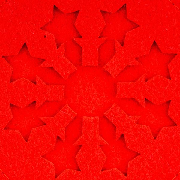 Set 6 Sottobicchieri Natalizi rossi Rays of Blooming Stars 12 cm
