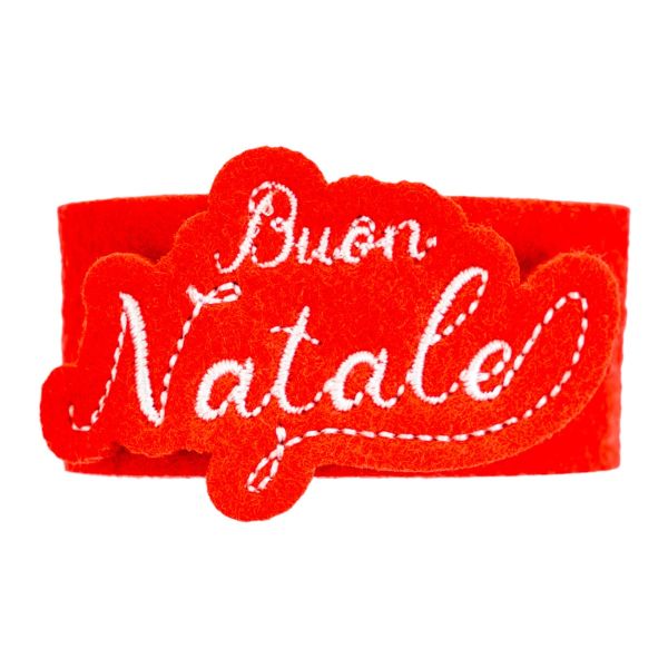 Set 6 Portatovaglioli Natalizi Wish you a Merry Meal 6 cm