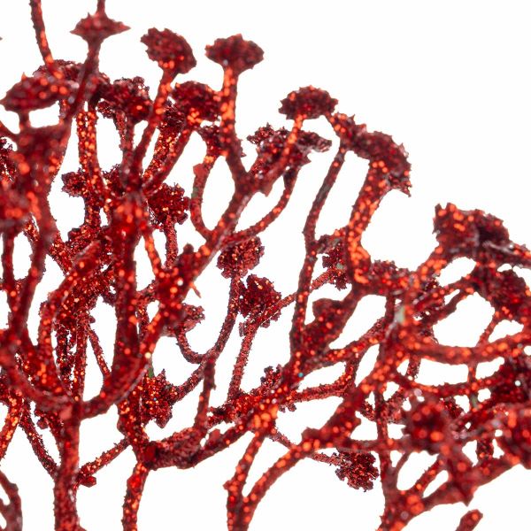 Ramo rosso con glitter Algues Rouges 32 cm