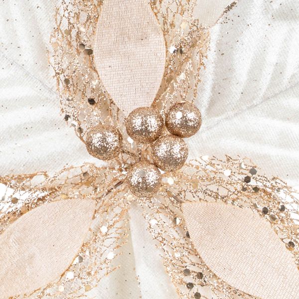 Fiore di Natale champagne Golden Boundary 35 cm
