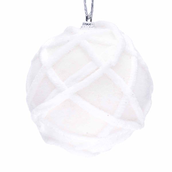 Set 6 Palline di Natale bianche Petit Ours 9 cm