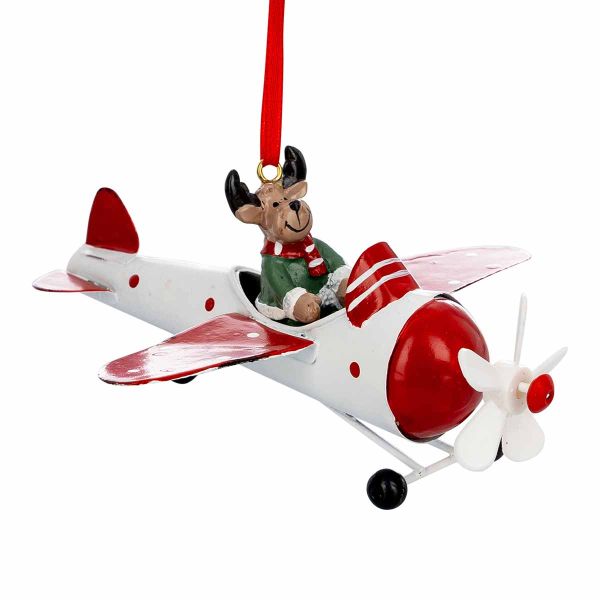 Addobbo Natalizio Reindeer Joy Airplane 13 cm