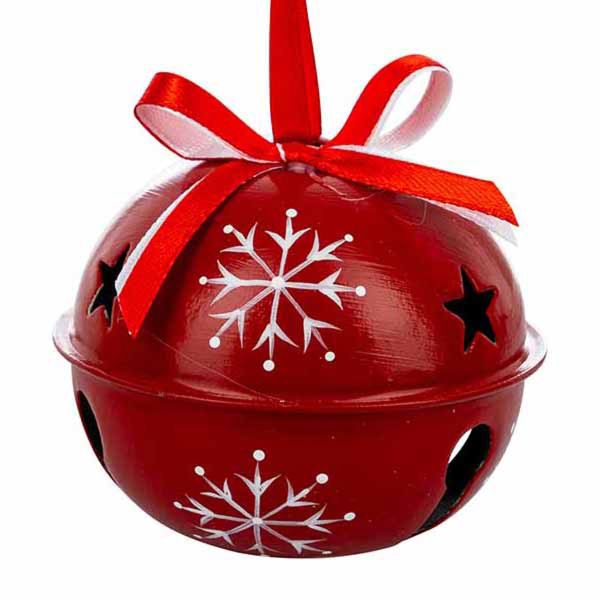 Set 3 Addobbi Natalizi Campanelle Suono Della Neve 8 cm