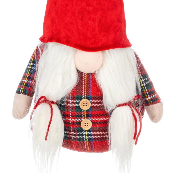 Gnomo tartan boscaiolo Rumda 40 cm