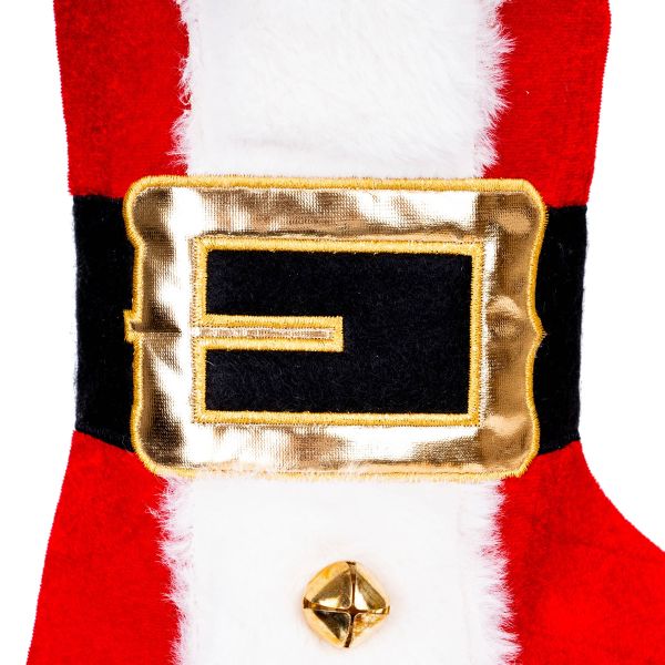 Calza di Natale rossa Danza di Babbo Natale 40 cm