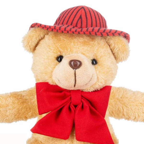 Orsetto con cappello rosso Ila portatore di gioia 23 cm