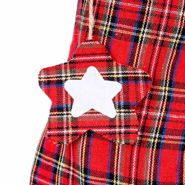Calza di Natale rossa tartan Escursione in Scozia 42 cm