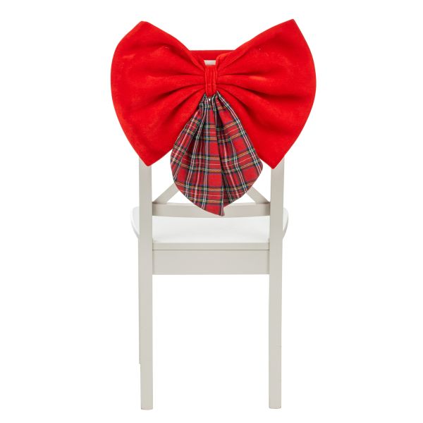 Coprisedia natalizio tartan Red Winter Bow 50 cm