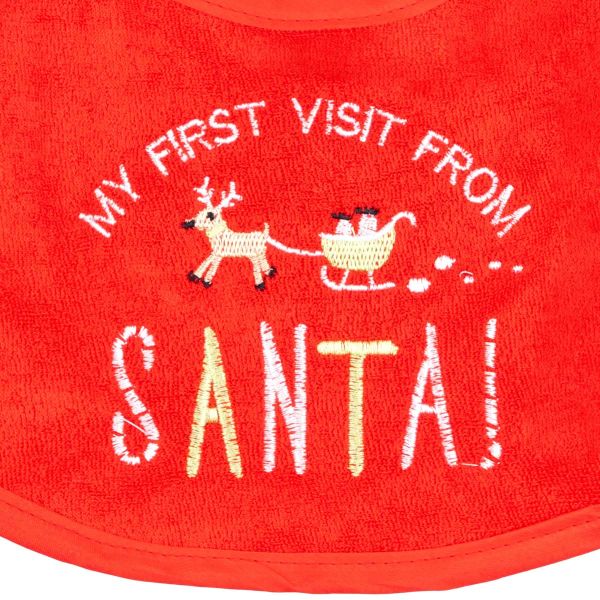Bavetta Neonato rossa Primo Natale