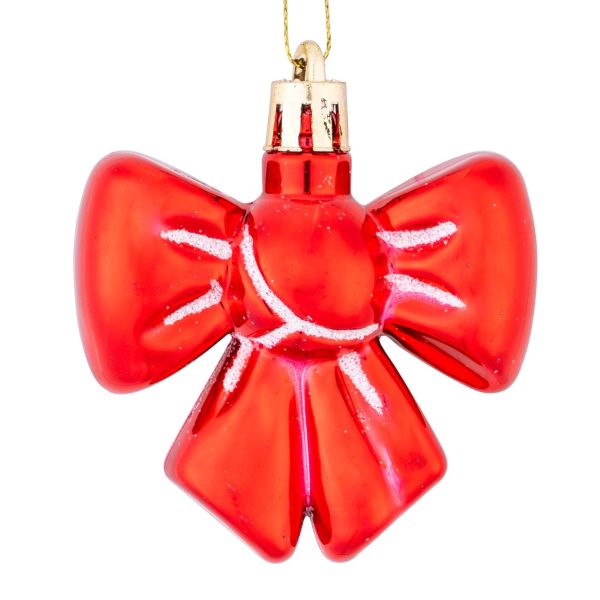 Set 3 Addobbi Natalizi Fashion Red Ice Cream Bows 7 cm