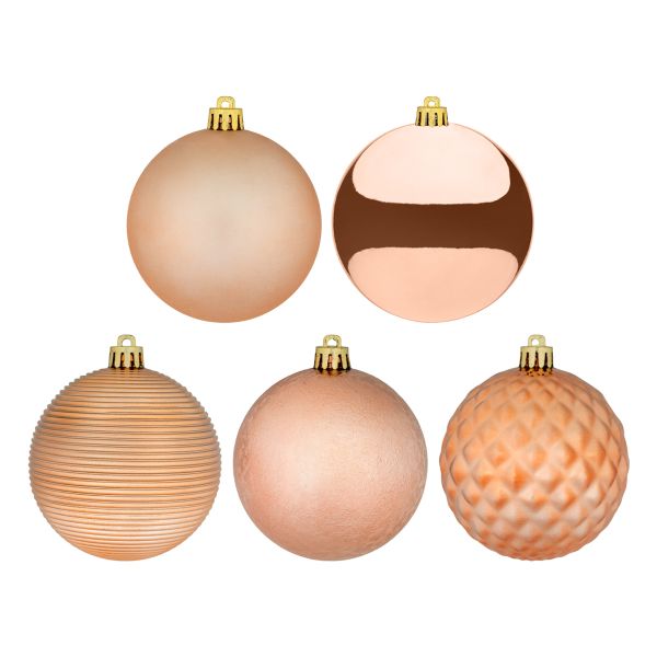 Set 34 Palline di Natale rosa Vigilia della Festa 8 cm