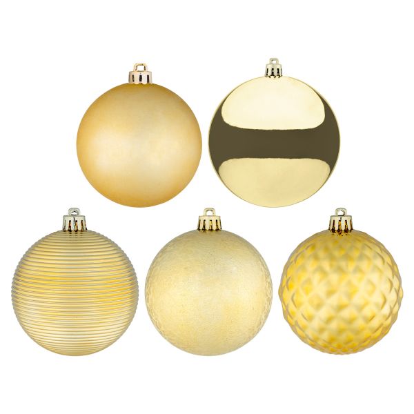 Set 34 Palline di Natale oro Golden Comet Dust 8 cm