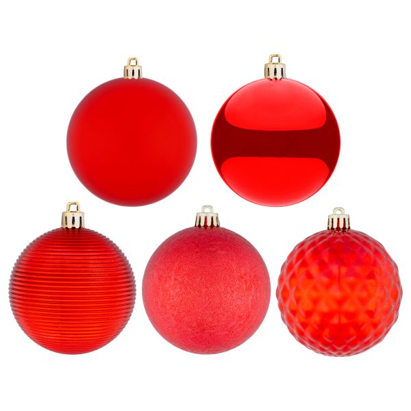 Set 34 Palline di Natale rosse Good Mood 8 cm