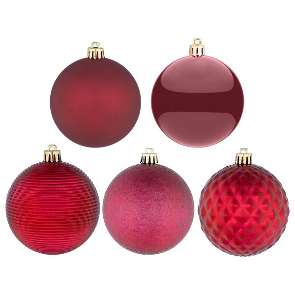 Set 34 Palline di Natale bordeaux Saint-Émilion 8 cm