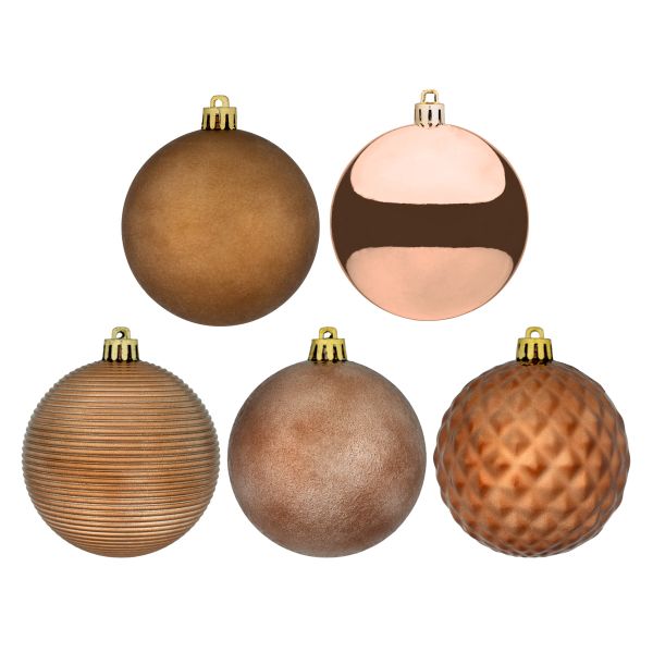 Set 34 Palline di Natale marroni Total Eclipse 8 cm 